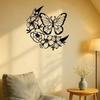 Butterfly Moon Phase Metal Wall Art Bohemian Decor Waterproof Rustproof for Indoor Outdoor Home Garden Aesthetic Gift