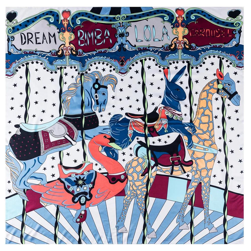 Lenço Mulheres Xales Grandes Estampa Jardim dos Fundos Estolas Lenço Quadrado Lenço de Luxo Hijab Lenços Femininos 130Cm