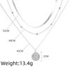 Silver Color Multi-layer Round Pendant Necklace for Women Exquisite Three-Layer Sweater Chain Jewelry for Gifts