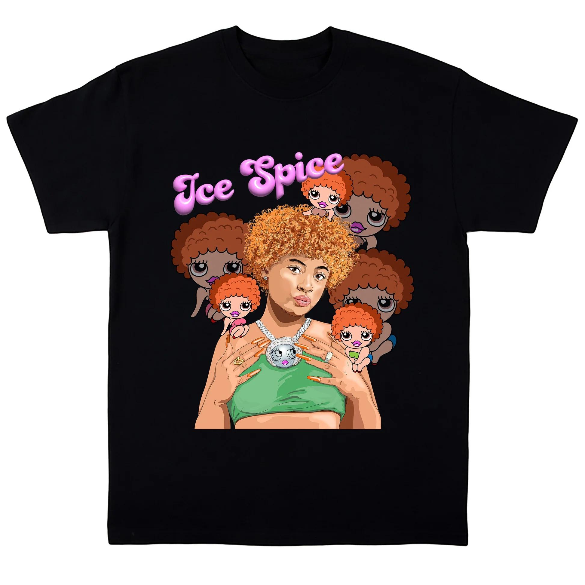 

Ice Spice creativity tour graphics 100Cotton shirt unisex Y2k hiphop 2026 Summer Unisexs Oneck Short sleeve Tshirt fan gift S