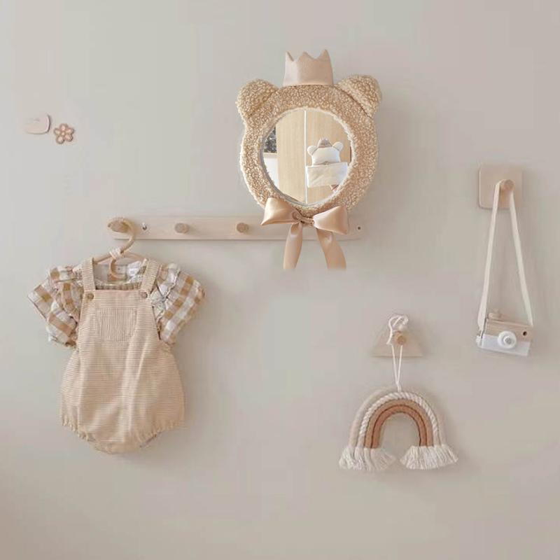 1PC Observation Mirror Car Safety Shooting Mirror Cute Bear Crown Mirror Clothing Store Decoration Diameter 25CM