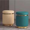 Small Stools Leather Stools Light Luxury Round Stool Makeup Stool Living Room Coffee Table bench High-end Sofas Soft Cushions