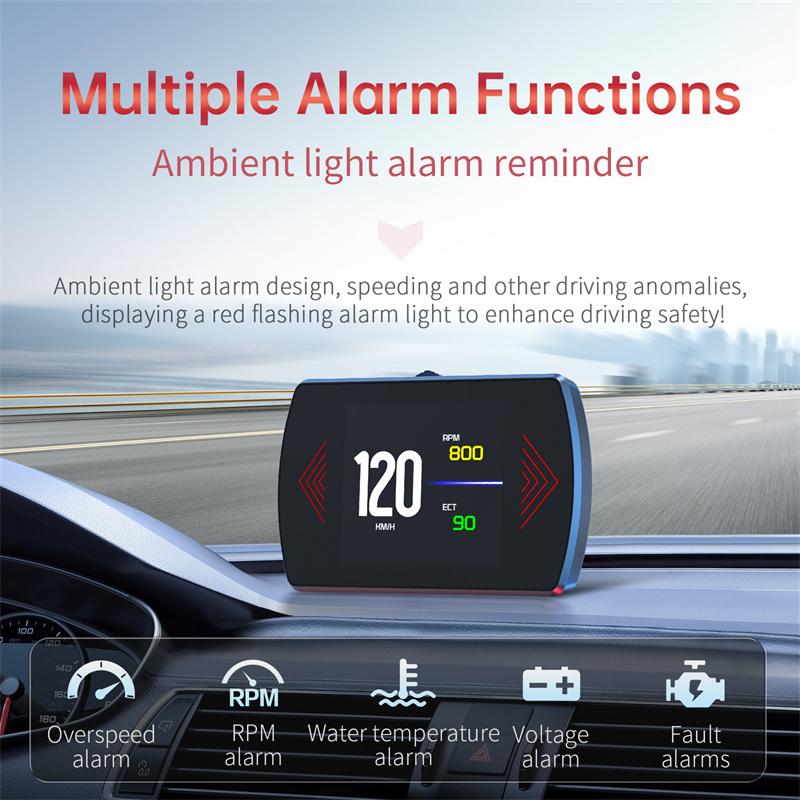 P12S Car Obd2 Head Up Display Dual System For Hud Obd Car Gauge Smart Digital Meter Speed Fuel Read Fault Code Driving Computer