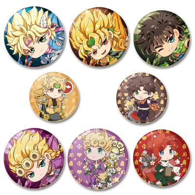 32/44/58mm Anime JoJo's Bizarre Adventure Pins for Backpacks Round Brooches Creative Cartoon Figure Jotaro Kujo Jonathan Badges Gifts