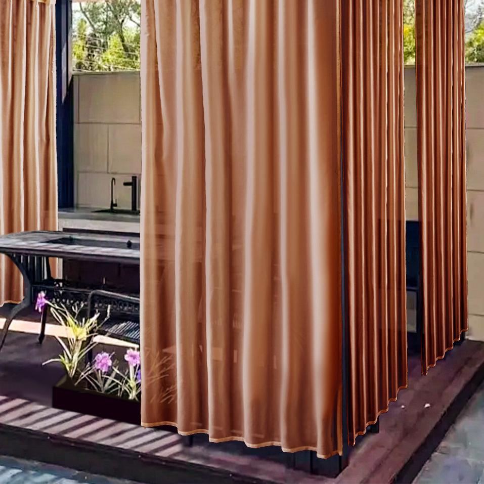 Window Screen Terrace Outdoor Pavilion Light-Filtering Sheer Curtain Outdoor Curtain Waterproof Sheer Curtain