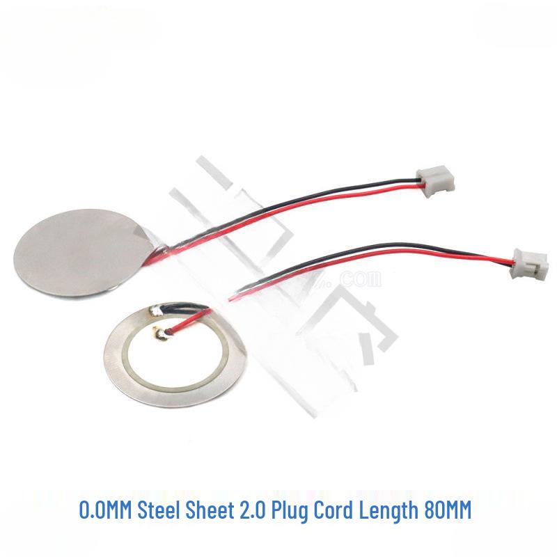 Piezoelectric Ceramic Buzzer with Aluminum Solder & Copper Lead, Diameter Options: 12/15/18/20/27/35/50MM