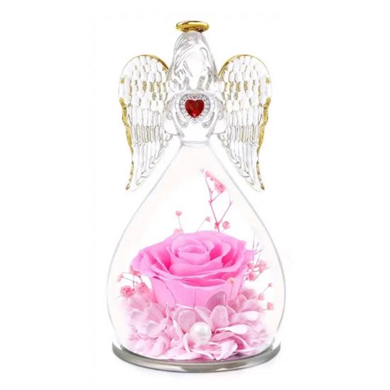

Фигурки Ангельские розы для женщин Вечные настоящие розы в стеклянном куполе Сохраненные розовый