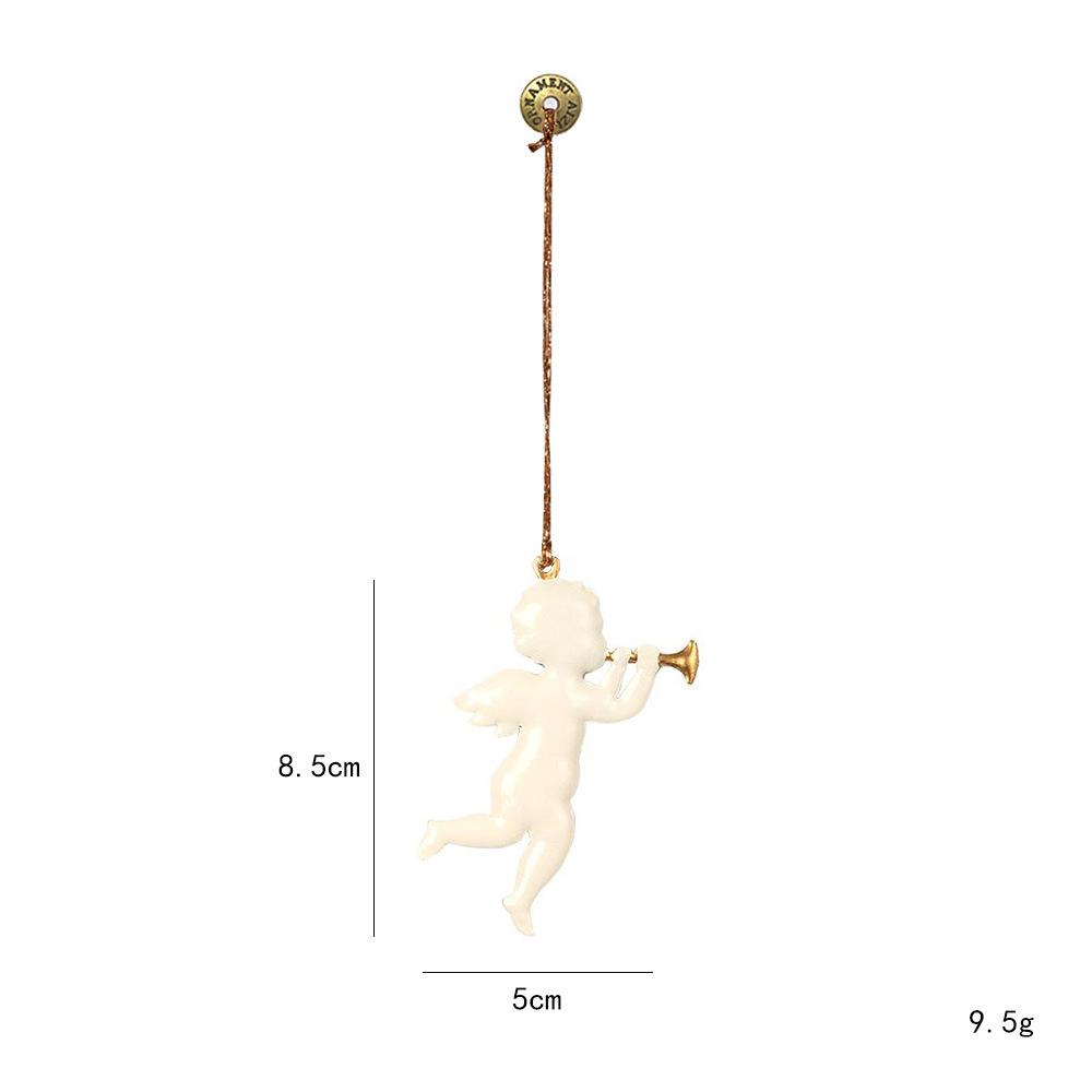 Nordisk Jul Hängande Dekoration Tecknade Soldater Ängel DIY Droppprydnader Dubbelsidiga Järnkonst Julgransprydnad