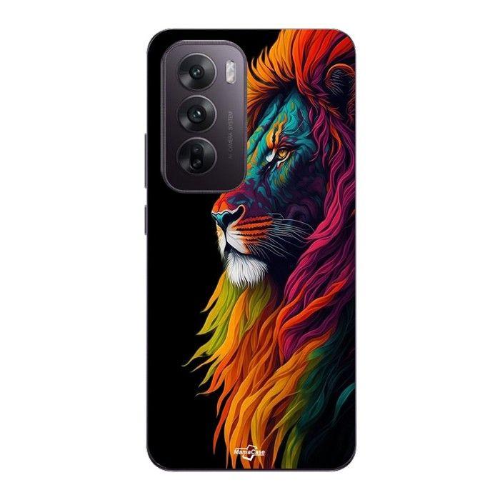 Coque de téléphone - MANIACASE - Oppo Reno 12 pro 5G - Silicone - Souple - Lion Majestueux Coloré