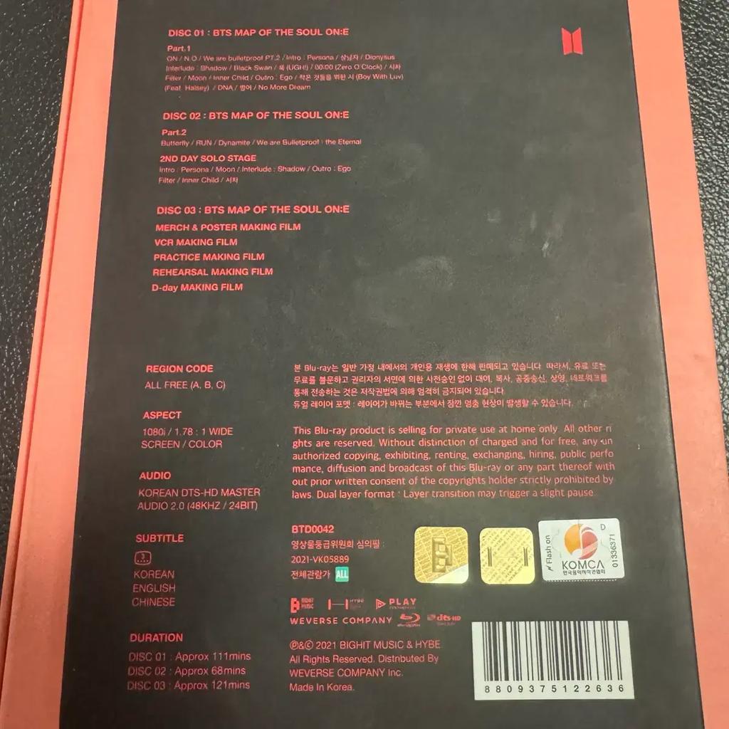 BTS Map of the soul ON;E Blu-ray gebraucht