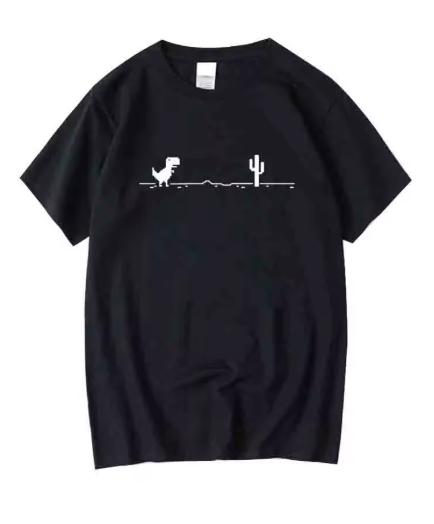 Best-selling Popular Fashion Summer Trend Casual Short-sleeved Printed Revealing-shoulder Men's Pure Short-sleeve T-shirt
