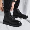 Klassische Herren High Top Stiefeletten Designer Marke Bequeme Dicke Sohle Freizeitschuhe Mann Lederstiefel Motorradstiefel Botas