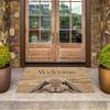 1Pcs Cute Rabbit Welcome Door Mat, Animal Paw Print Kitchen Rug, Non Slip Washable Floor Mat, Soft Indoor Entrance Carpet, Home Decoration
