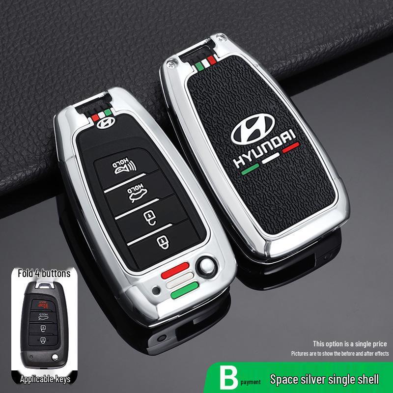 High-End Key Case for 21 Hyundai Models: Fits 2020 Elantra, Reina, ix35 – Unisex Car Key Shell with Buckle