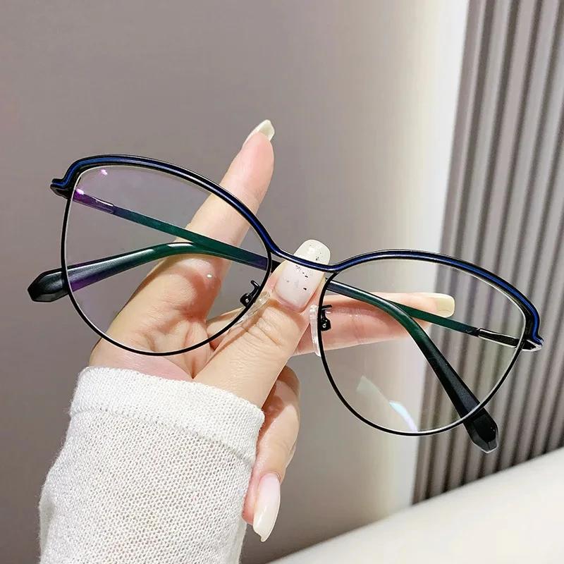 Women Anti Blue Light Glasses Anti Radiation Flat Mirror Fashion Ultra Light Eye Frame Can Be Equipped with Myopia Lense
