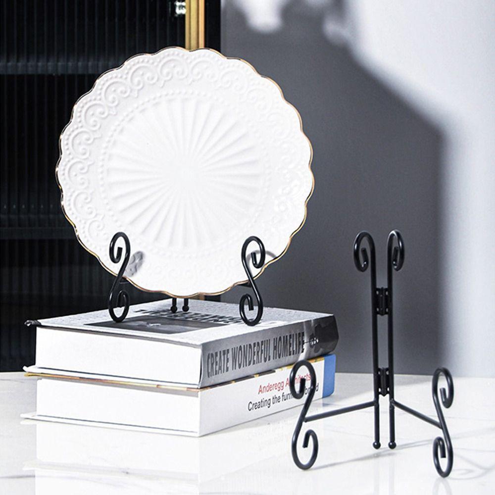 Iron Plate Stands Foldable Photo Pedestal Durable Metal Easel Rack  Bowl Picture Frame