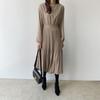Early Autumn Elegant Lady High Waist Pleated Long Maxi Comfortable Dress Lightweight High Recognition Elegant with Flattering Chic Dress