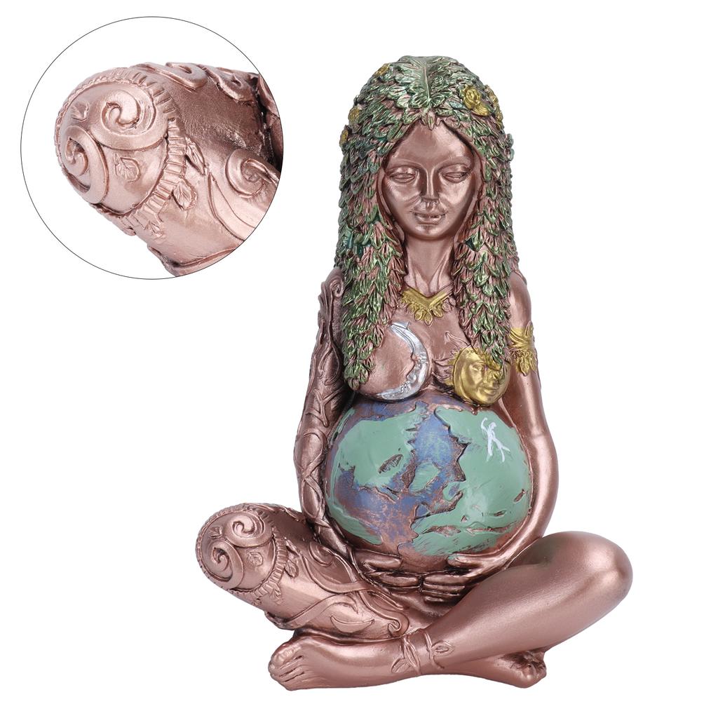 Resin Mother Earth Statue Figurine Garden Ornament Goddess Statue Home Outdoor Decoration