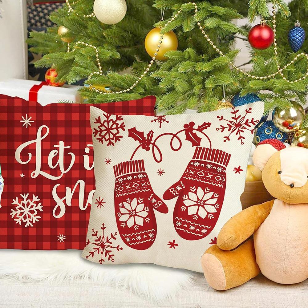 Christmas Delights: Let It Snow, Merry Christmas Pillowcases with Festive Designs Sofas, Bedroom Pillow Covers, Holiday Gifts