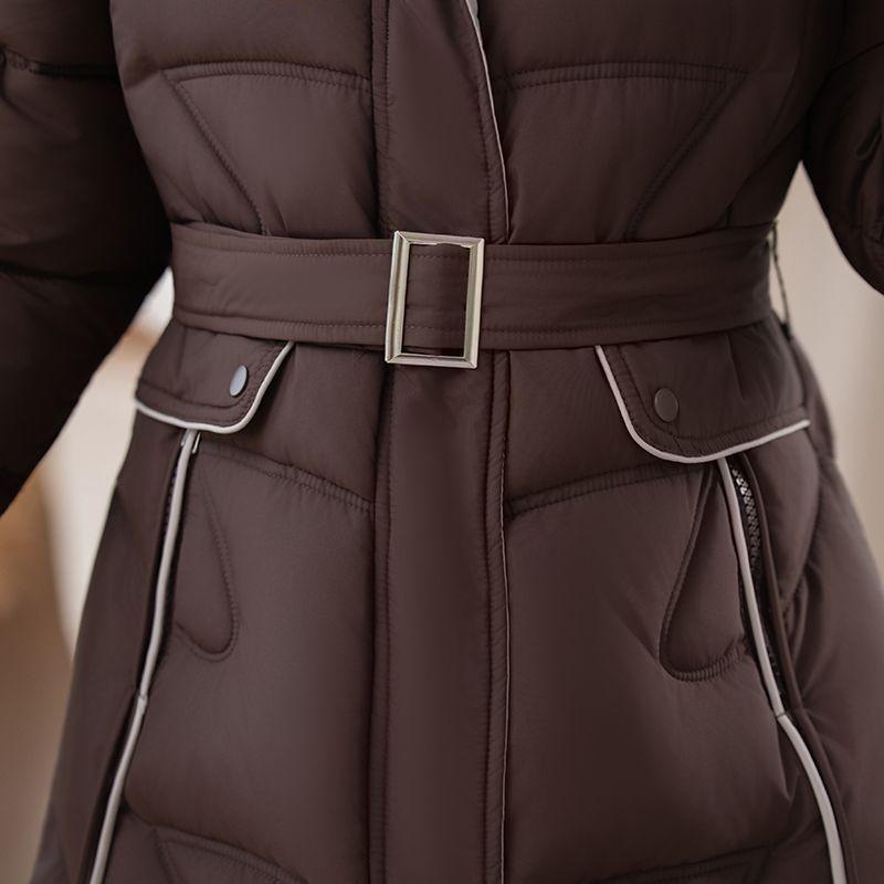 Iarnă Femei Palton Lung Pufos Jachetă Călduroasă Îngroșată Croială Slim Rezistentă la Vânt Îmbrăcăminte Exterioară de Modă Casual