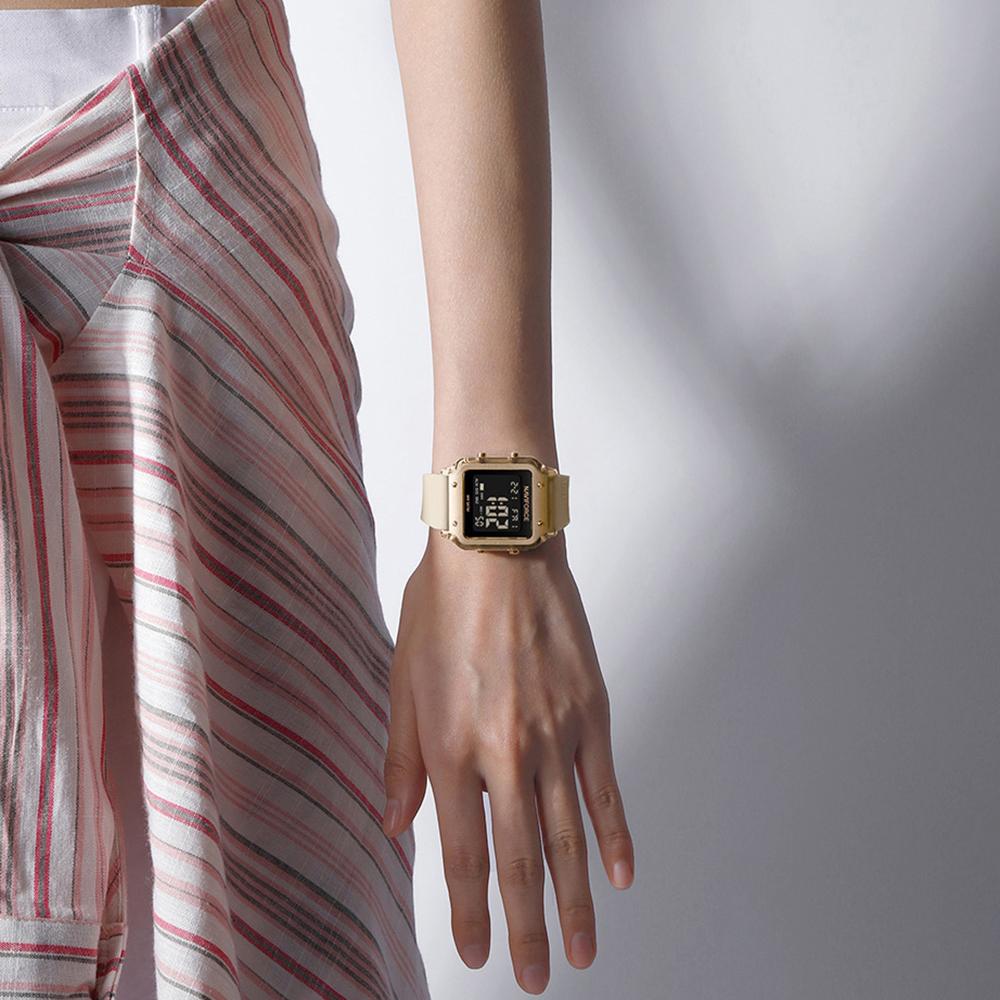 NAVIFORCE Women's Casual DIgital Watch Day Date Night Pattern Waterproof Alarm Silicone Strap Lady Girls Fashion Accessories Watch NF6105