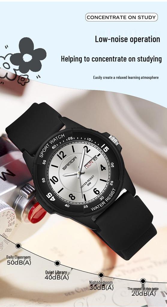Sanda Fashion Youth Quartz Wristwatch: Casual Digital, Dual Calendar, Luminous, Waterproof, Unisex.