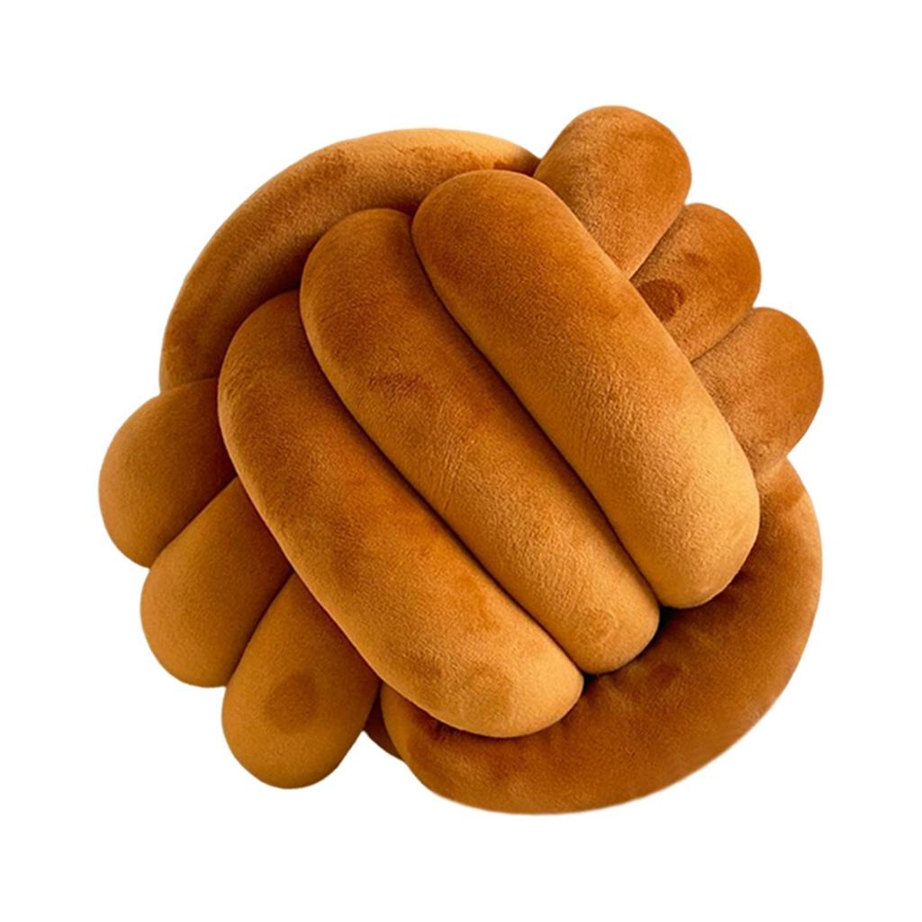 Coussin Boule de Nœuds Rond Oreiller Nœud Rond Oreillers Boule de Nœuds Douce Rond Tissé à la Main pour Chambre à Coucher Canapé 8,66 Pouces