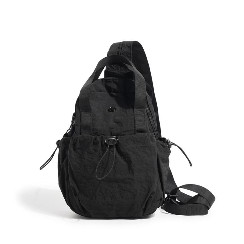 Color Block Backpack with Front Drawstring Pocket and Dual Carrying Options