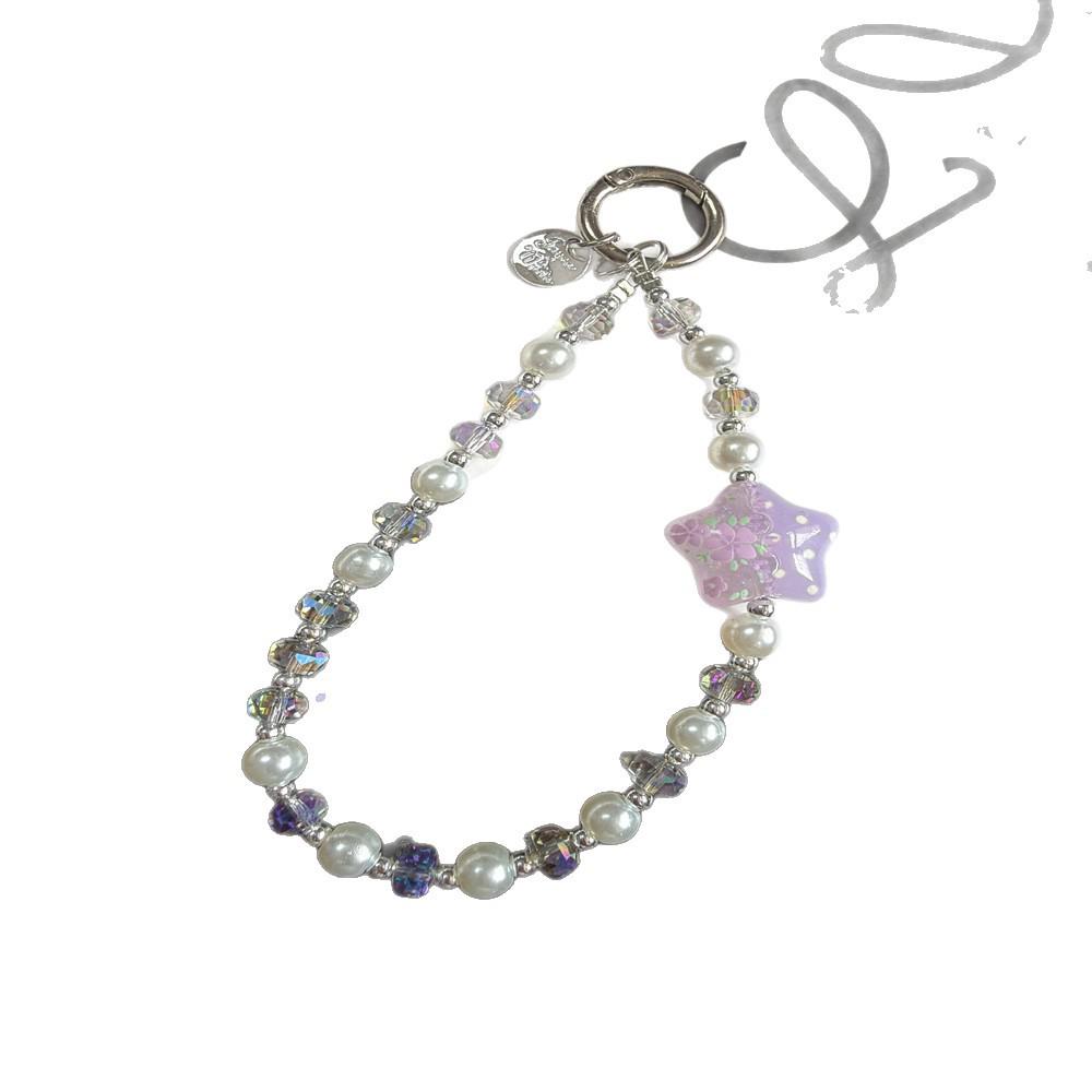 Luxury Crystal Pearl Star Phone Charm Lanyard