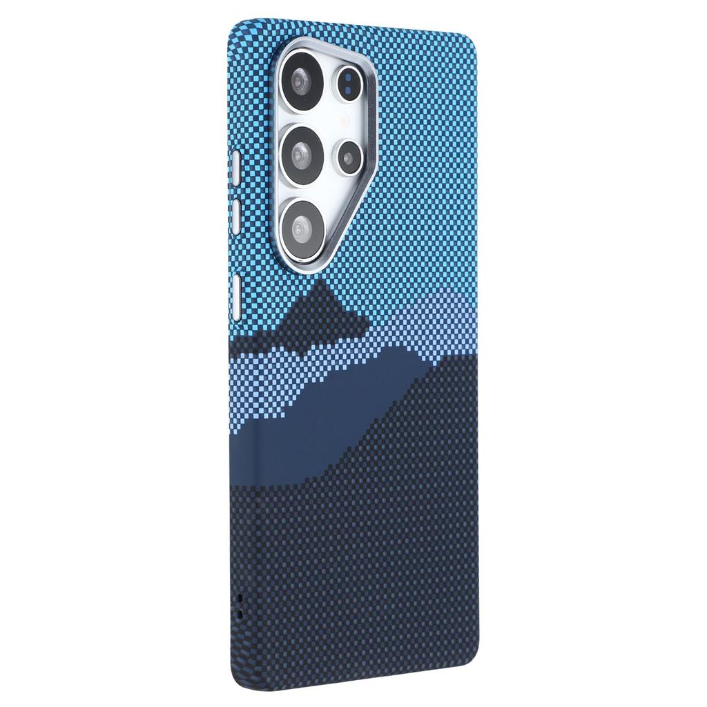 For Samsung Galaxy S25 Ultra Magnetic Case Carbon Fiber Texture Water Transfer PC Phone Cover