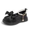 Dětské boty Dívčí kožené boty Měkká podrážka Mašle Dětská bota pro dívku Princeznovské boty Perlové boty Mary Jane Dámské boty Zapatilla Niño