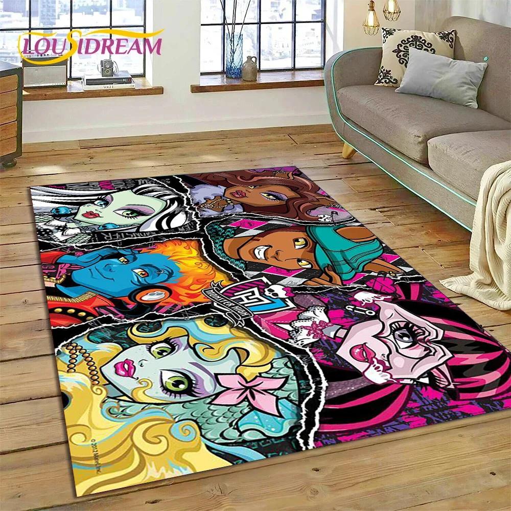 Cartoon Monster High Draculaura Vampire Rug Carpet for Living Room Bedroom Home Decor,Non-slip Decoration for Sofa Doormat Gift