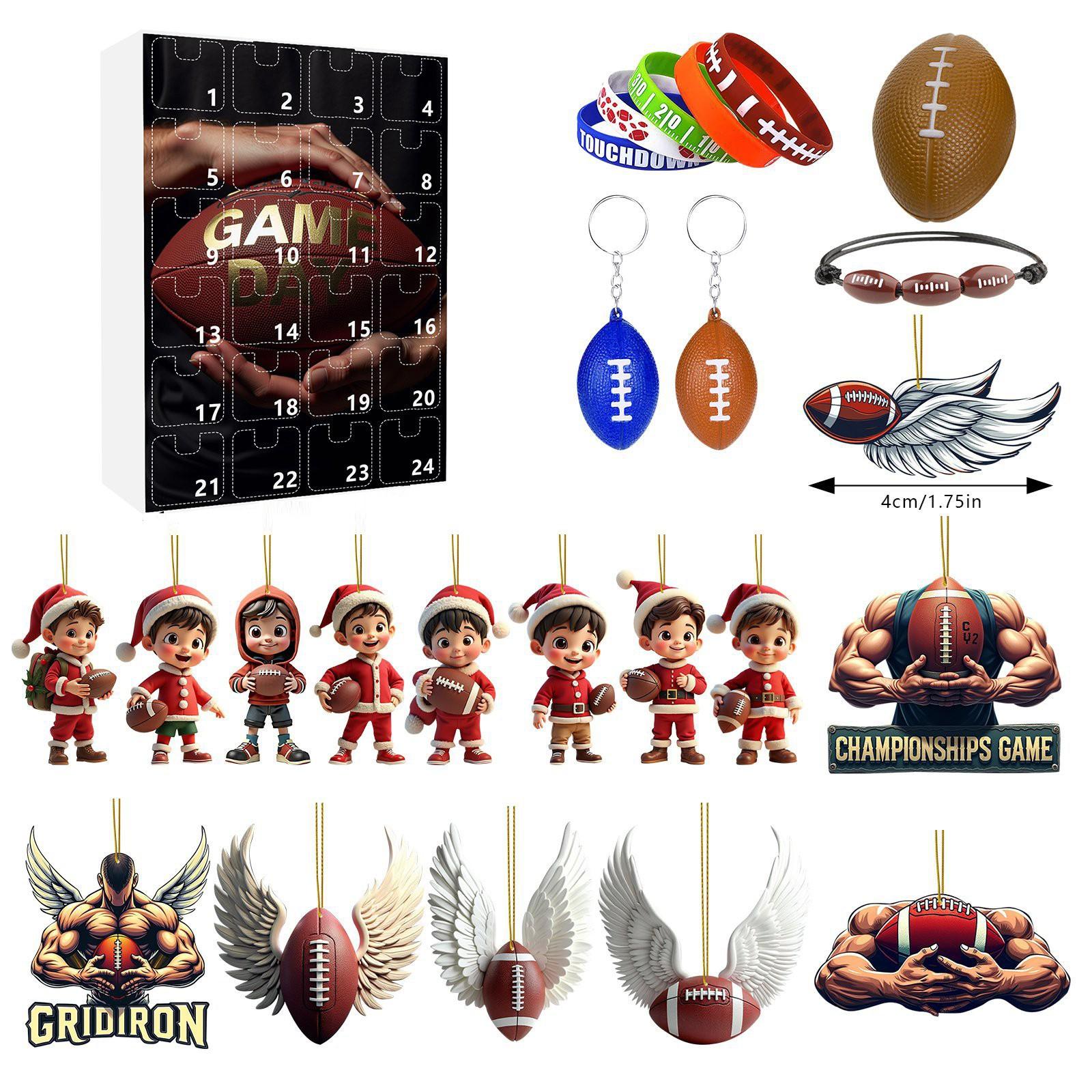 

Футбольный адвент-календарь, адвент-календарь, адвент-календарь для мальчиков, спорт, акриловый календарь обратного отсчета на 24 дня Футбольные адвент-календари 24 шт. One Size