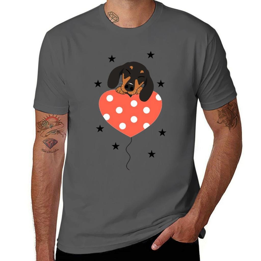 Love Dachshund Sausage Dog TShirt cotton tshirt 100 t shirts for man pack cotton TShirt