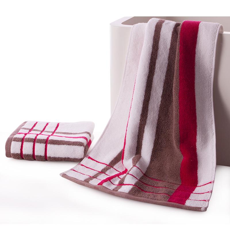 Thickened Soft Gold Plaid Cotton Face Towel - Absorbent & Fresh for Bathing