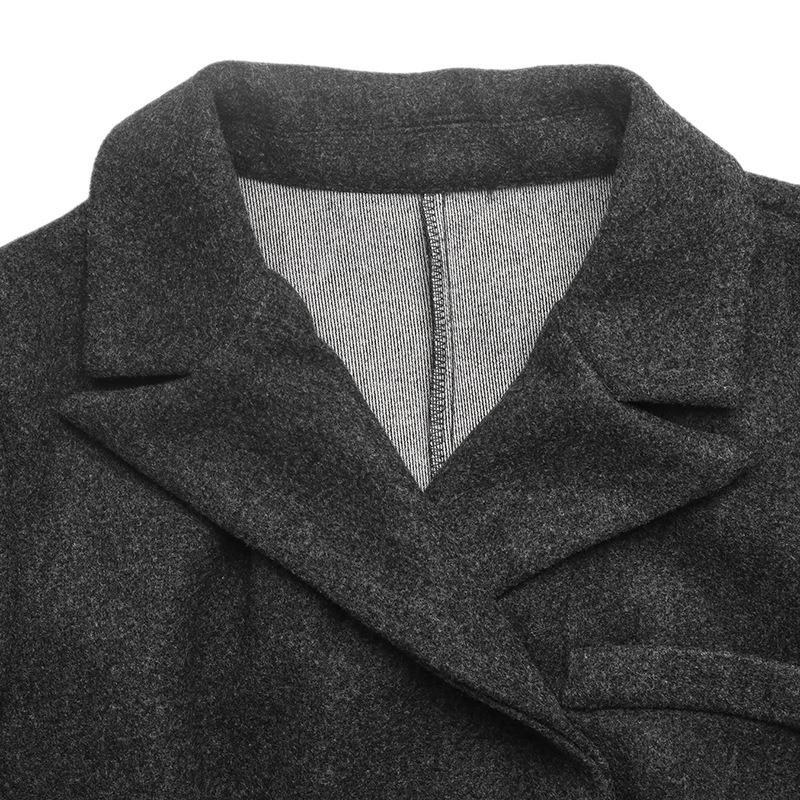 Women Loose A Line Casual Commute Woolen Blazer Jacket For Ladies