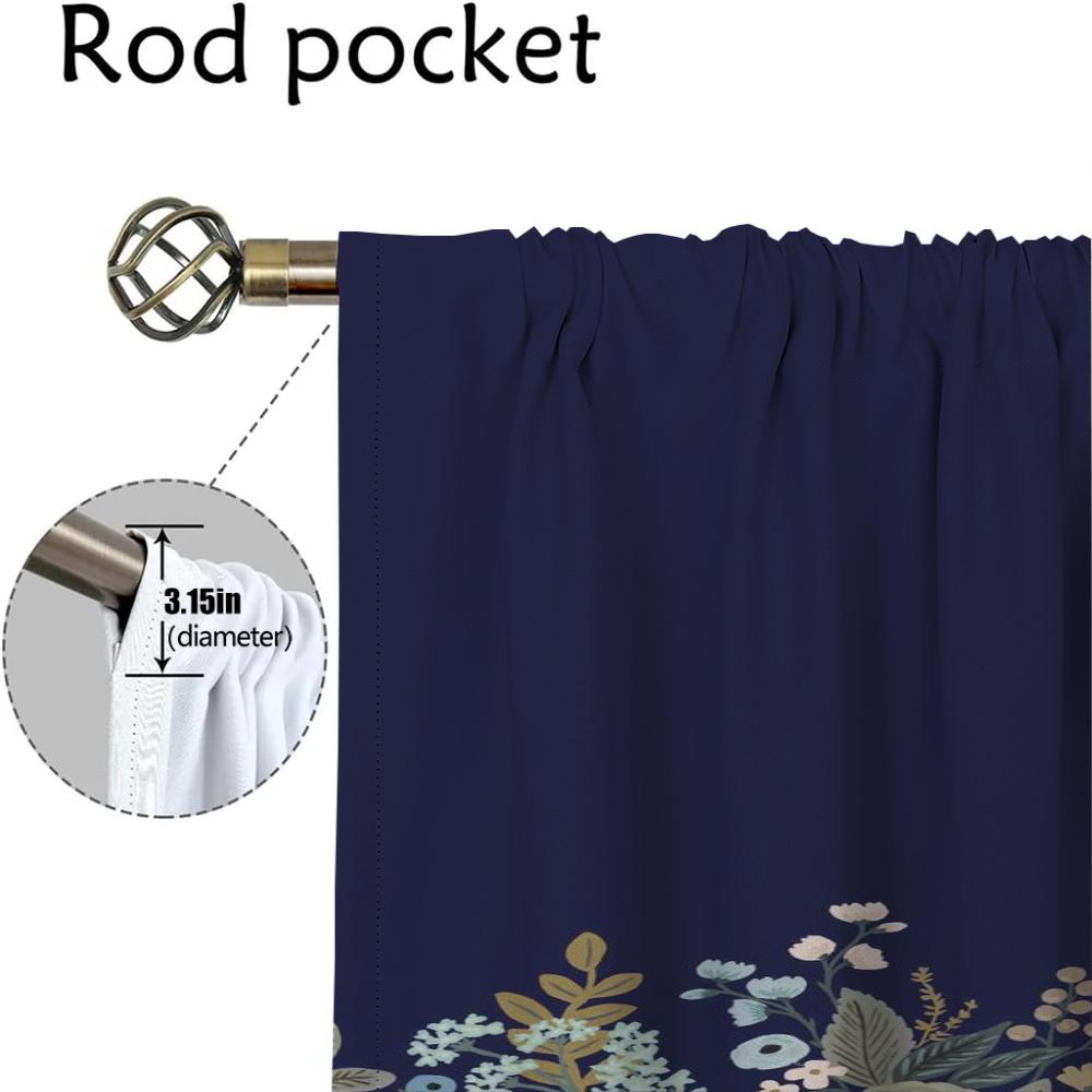 Flower Tulle for Bedroom Modern Living Room Curtains 2 Pieces Partition Halloween Decoration Blackout Curtain Shades Kitchen