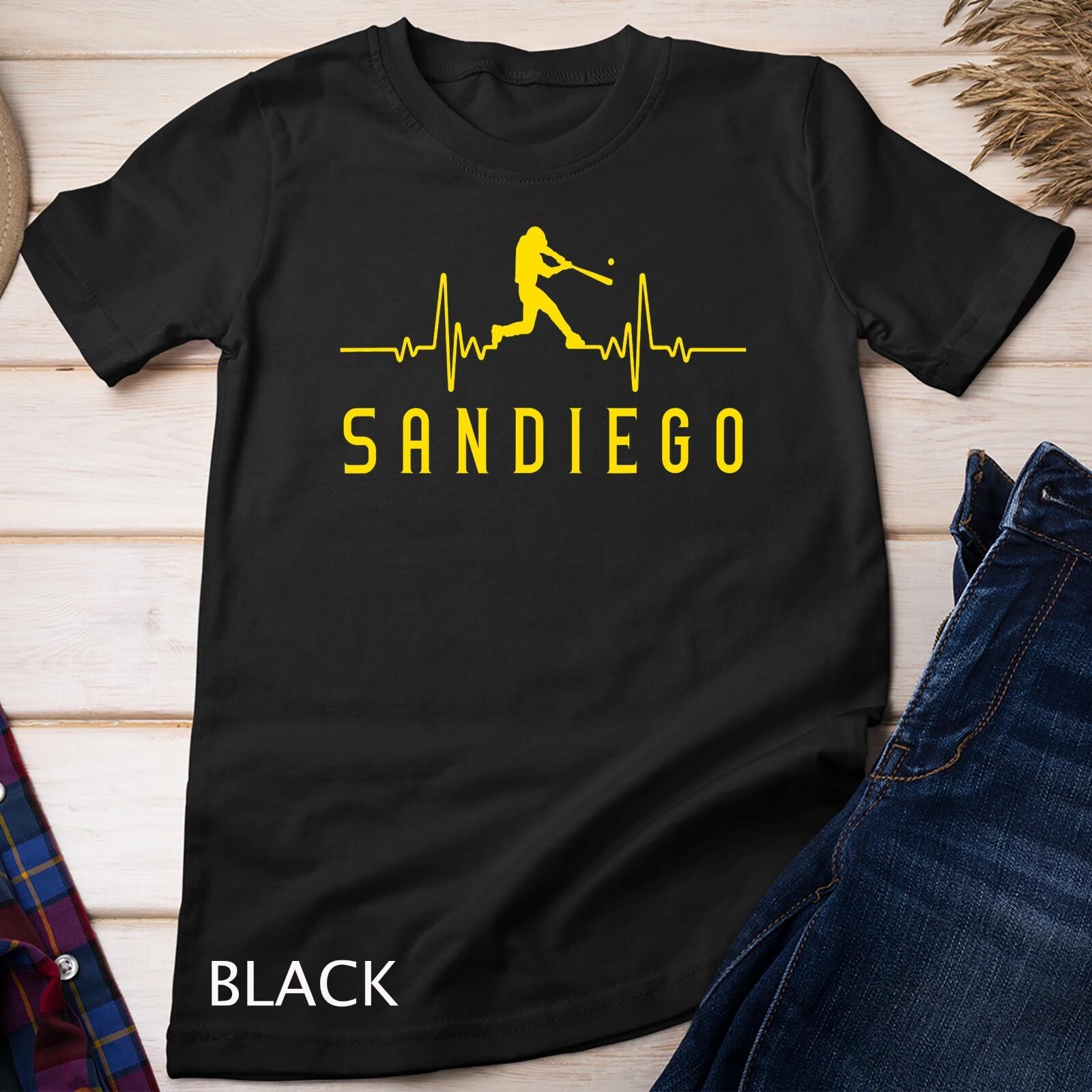 San Diego Baseball Heartbeat SD Game Day Padre T-Shirt Mens Womens Tees Top Unisex T-Shirt Mens Womens Tees Top L