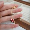 Asymmetric Earrings Santa Claus Dangle Earrings Long Tassel Berry-Pendant Stud Earring for Women Girl Christmas-Decor