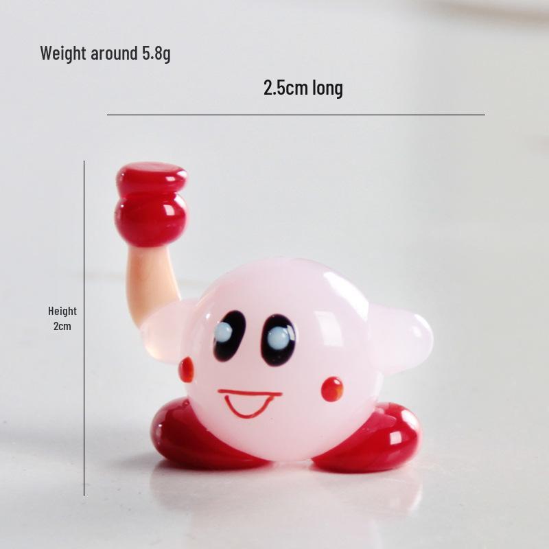 

Мультяшные мини-фигурки Кирби из стекла и хрусталя для украшения автомобиля и в качестве подарков 2.5 cm