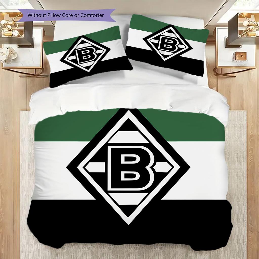 Borussia Muster Bettwäsche Steppdecke Set Bettbezug Kissenbezug Heimdekoration Geburtstagsgeschenk (1 Bettbezug + 2 Kissenbezüge, ohne Füllung)