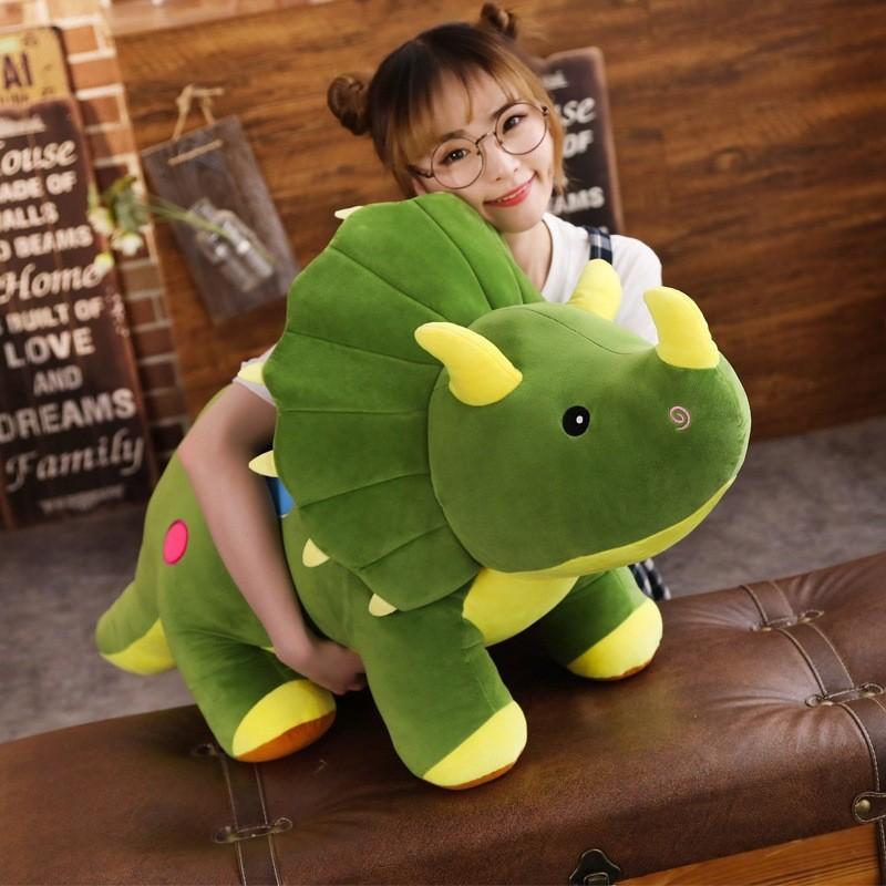 Plush Toy Triceratops Dinosaur Stuffed Doll Cartoon Bedroom Gift Decoration