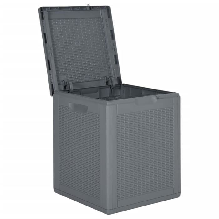 VidaXL Garden Storage Box Grey PP Rattan 90 L 364059