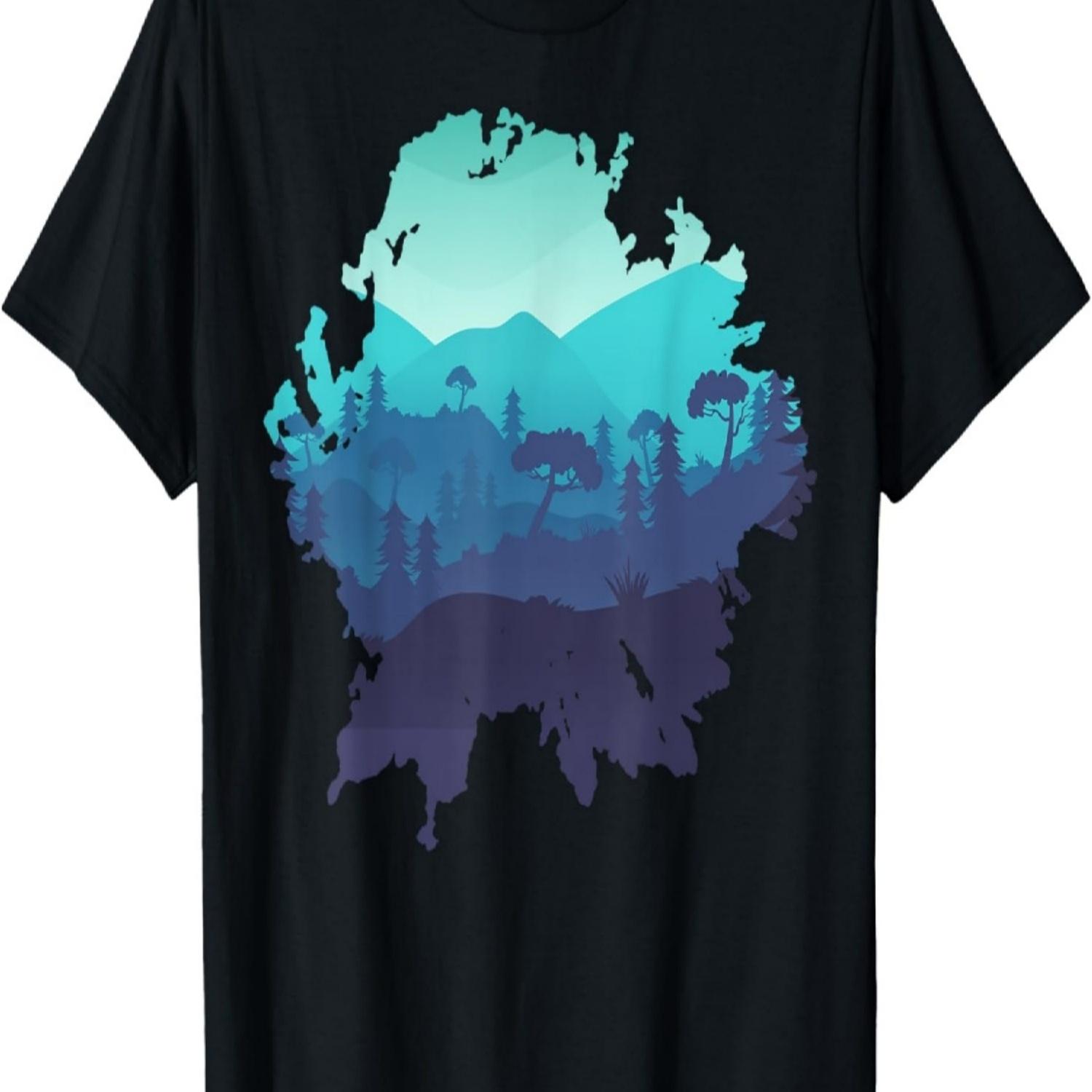 Timeless Mountain, Nature Trees and Forest T-Shirt(10) S
