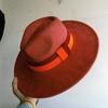 Elastisches Band Buntes Wildlederhut Herbst und Winter Damenfilzhut Breitkrempiger Hut Britischer Stil Retro Herrenhut Gorras Hombre