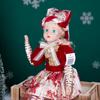 Red-Gold Retro Jester Sitting Christmas Doll