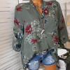 2023 Women's Lightweight French Collar Loose Fit Printed Long Sleeve Shirt