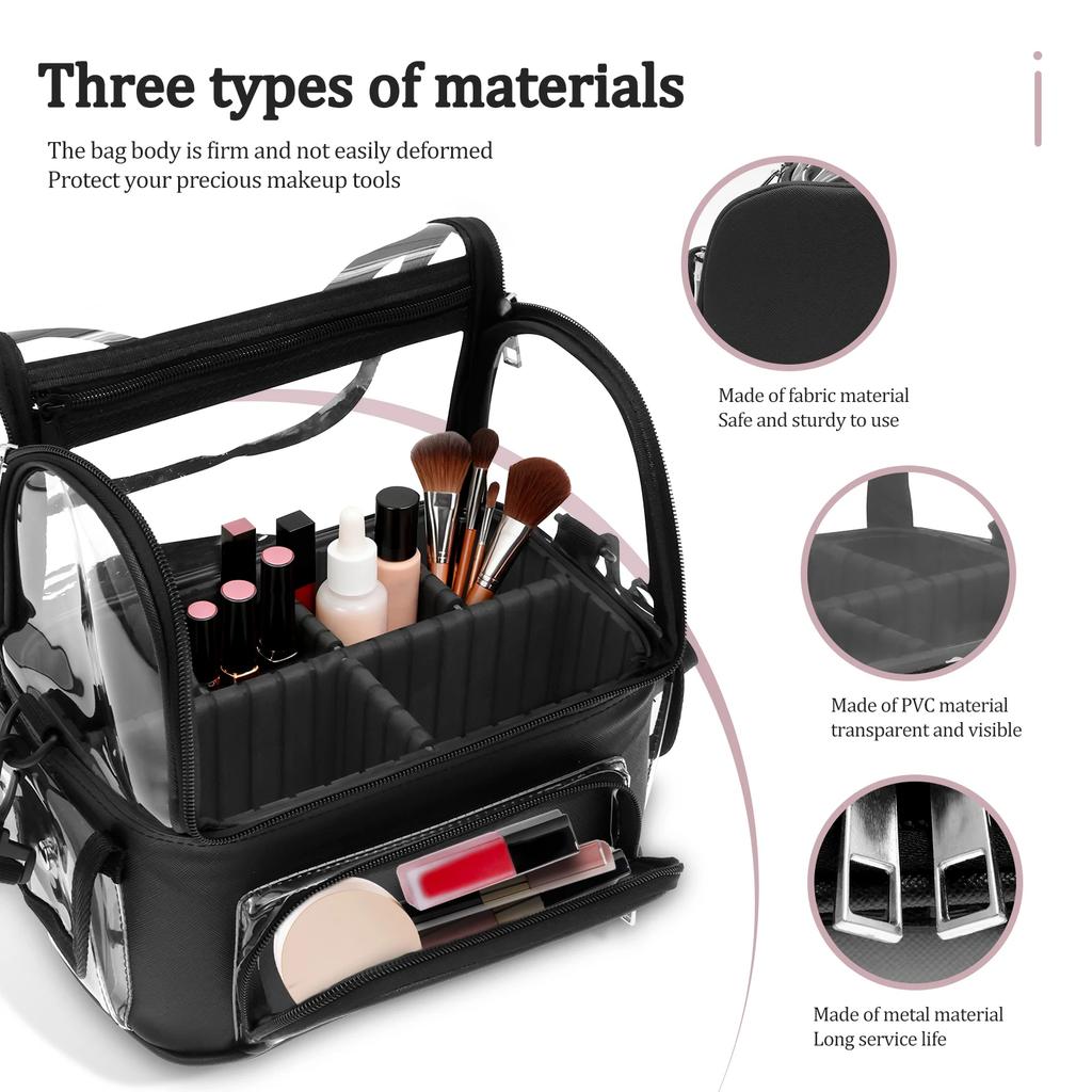 Make-up Tas Draagbare Cosmetica Opbergkoffer Transparante PVC Make-up Kwastenhouder Reis Toiletartikelen Sorteertas