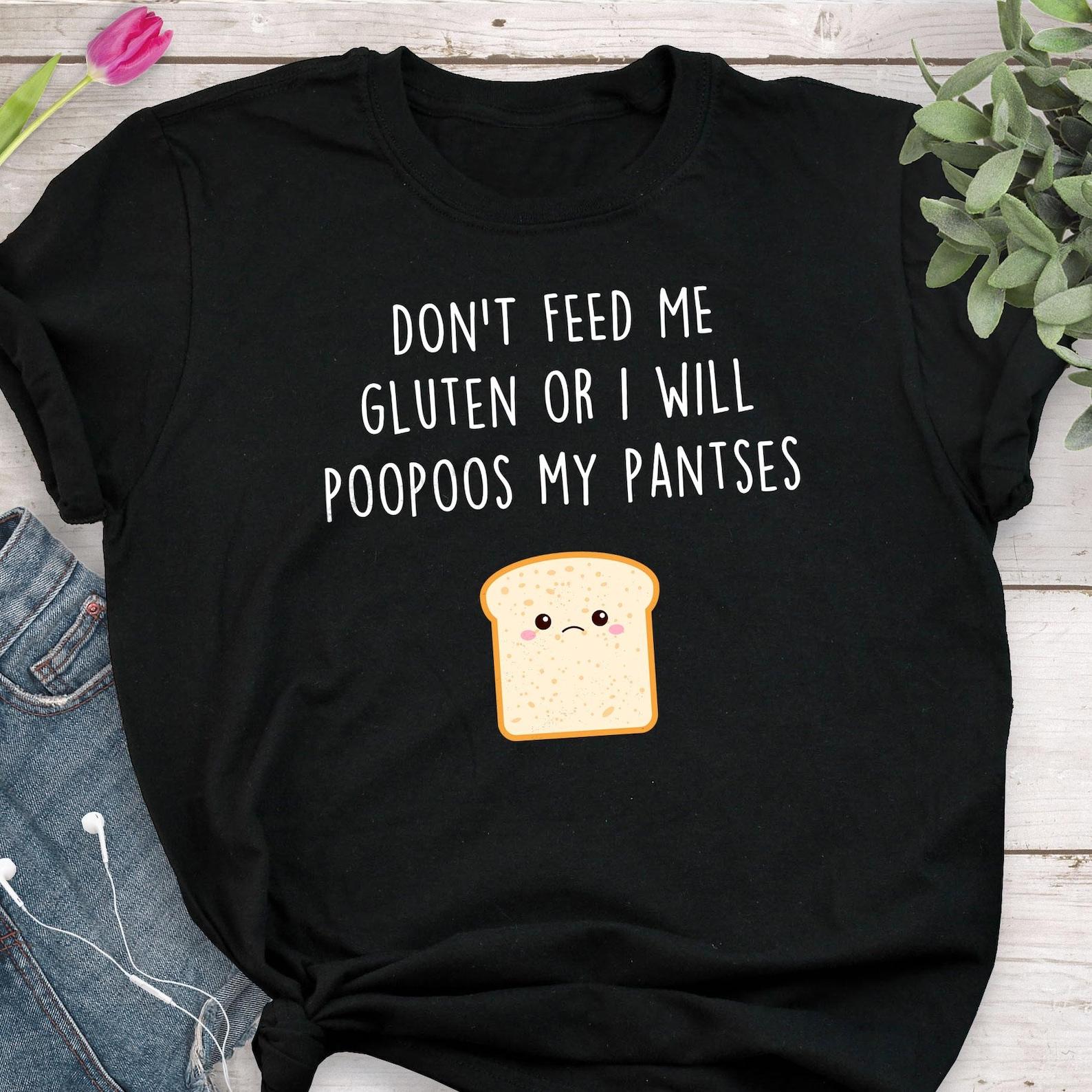 Funny Gluten-Free Shirt, , , Celiac Disease Gift, Cute Coeliac Tshirt, Gluten Intolerance Wheat Allergy T-shirt, IBS Sibo Crohn s 120