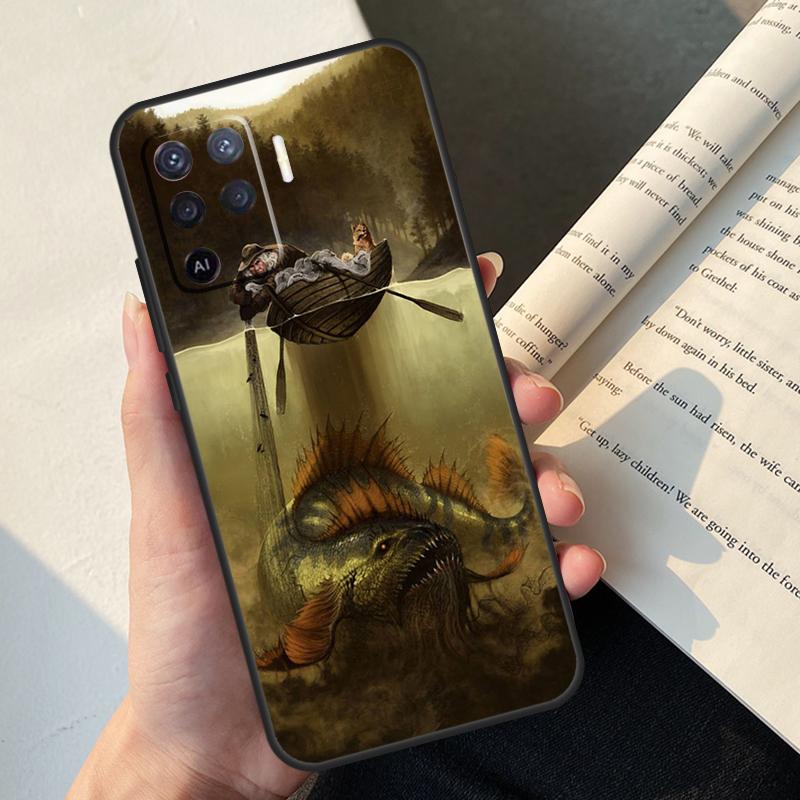 Fish Fishing Case For Oppo A58 A98 A78 A18 A38 A60 A80 A40 A77 A57 A17 A74 A54 A94 A96 A76 A16 A15 A5 Pro